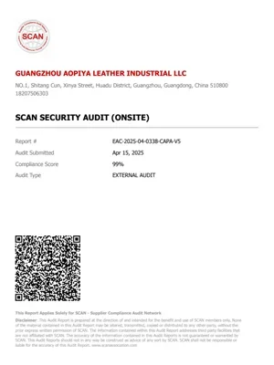 SCAN supplier compliance security audit — 99% score